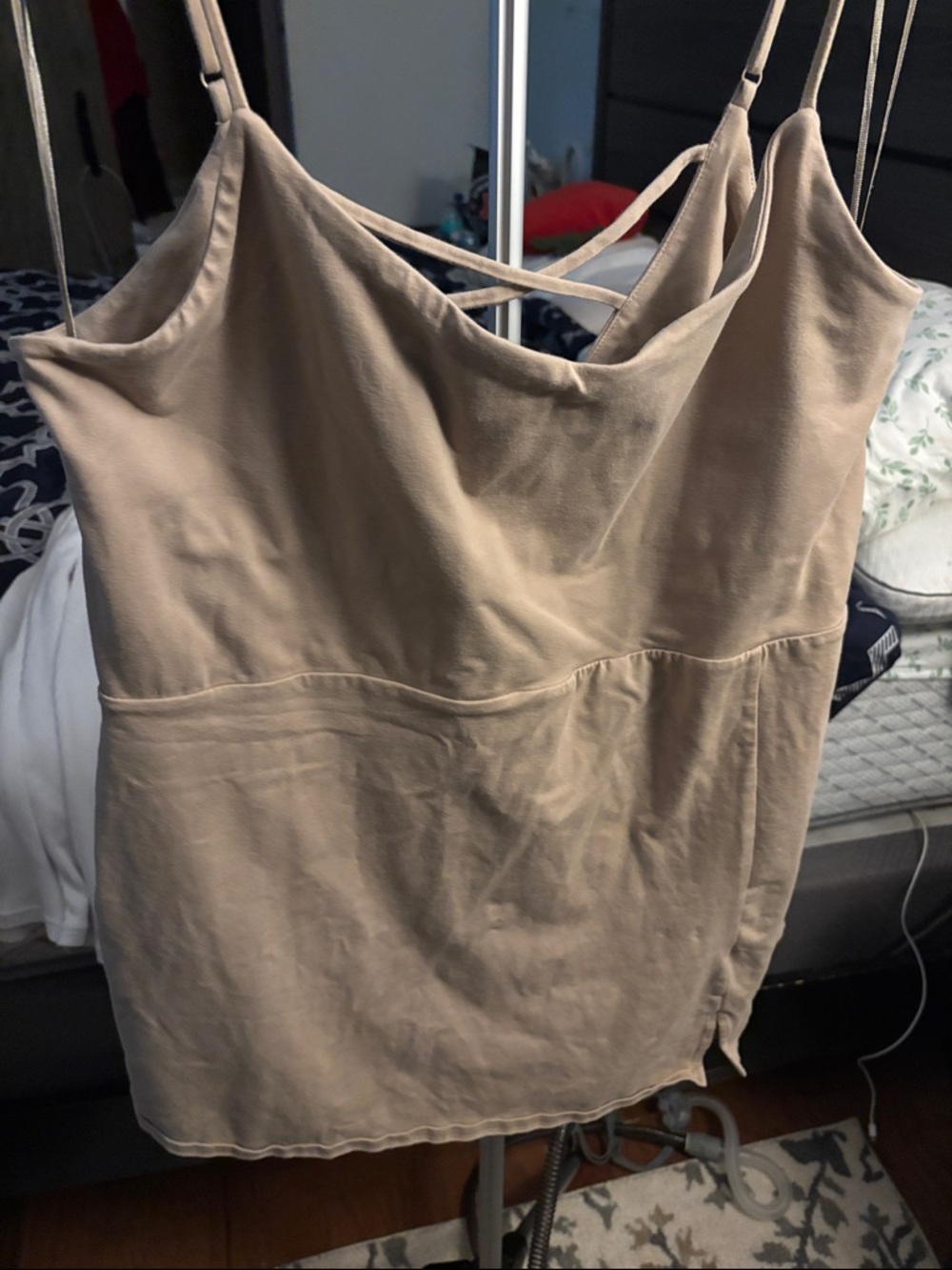 Express Beige/Tan Strappy Mini Dress